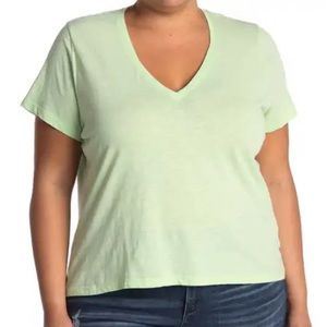 Madewell Tee V-Neck Short Sleeve T Shirt in Mint Sorbet (Light Green) Sz 2X BNWT